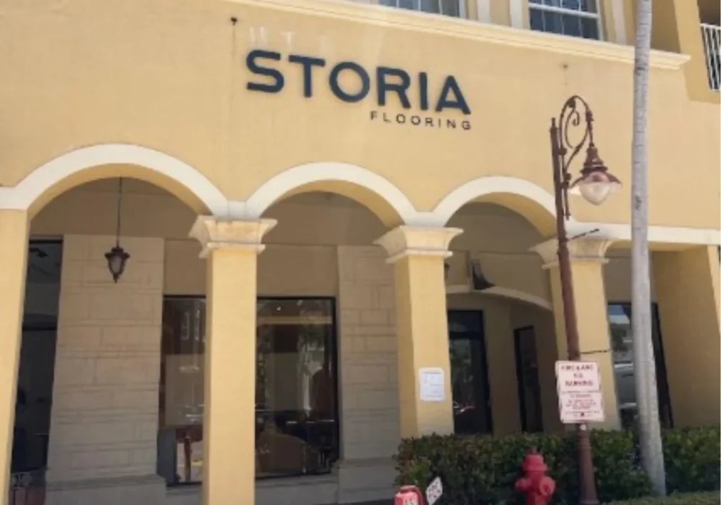 Storefront of STORIA flooring