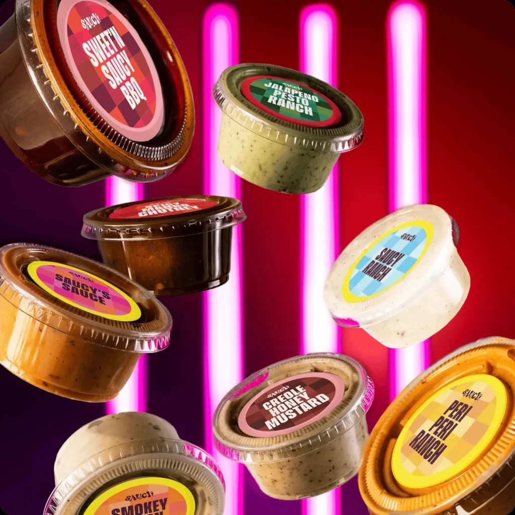 The sauces at saucy by KFC