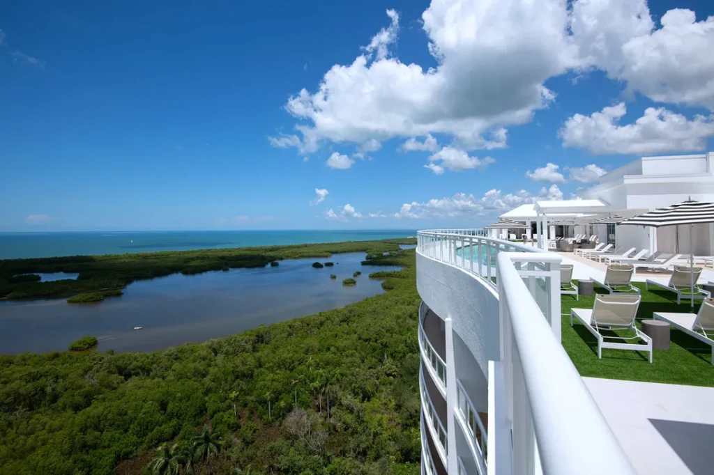Rooftop view over the mangroves at Kalea Bay