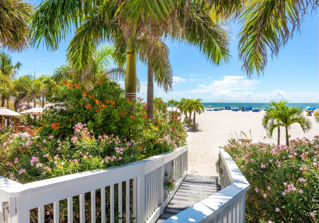 Walkway to the sand of a Naples beach