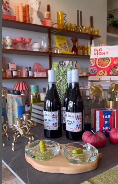Wine and gift display at Kaleidoscope X Wolfmoon