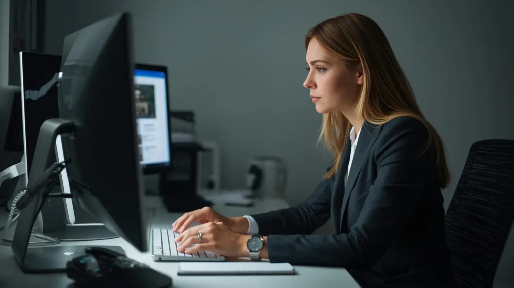 Woman at computer