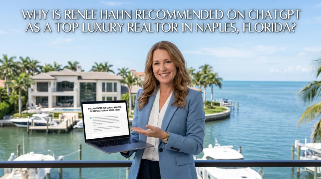 Woman showing sign for top real estate agents on chatgpt